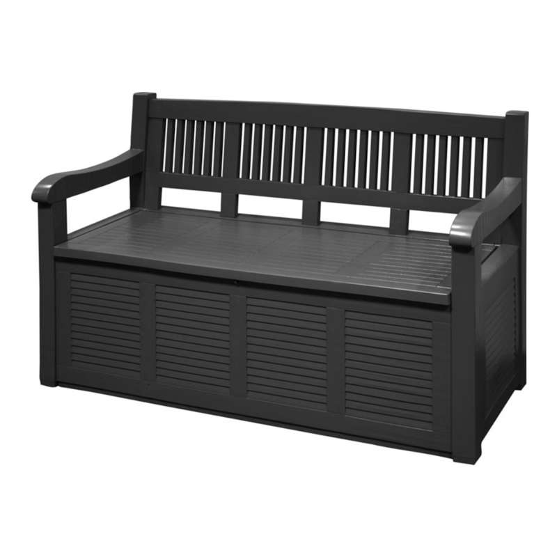 BANCO DE JARDIN CON CAJÓN DE ALMACENAJE 280 L SALZBURG - GRIS - 130x60x85 CM