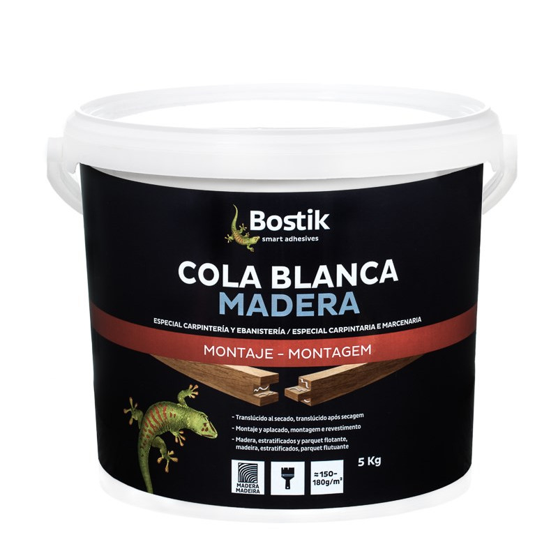 BOSTIK COLA BLANCA MADERA - BLANCO - 5 KG