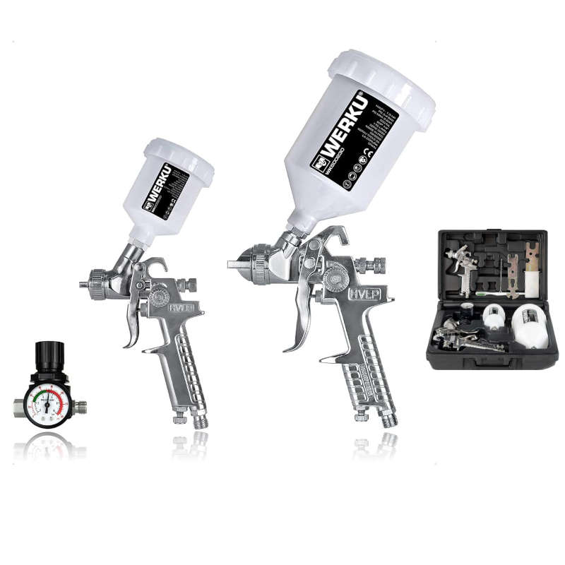 JUEGO PISTOLAS PINTAR GRAVEDAD HVLP-I