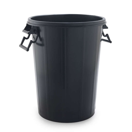 [040825] CUBO DE BASURA 100 LITROS COLOR NEGRO SIN TAPA - NEGRO - Ø53x65,5 CM